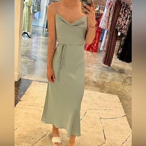 Park & Fifth Waldorf Satin Dress - Sage XSmall